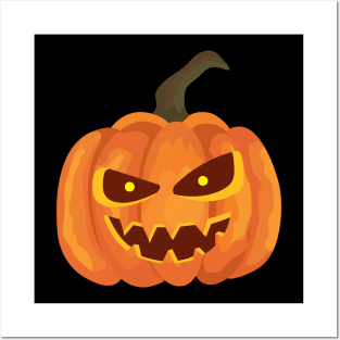 halloween pumpkin monster Posters and Art